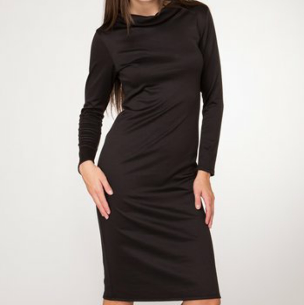 Long sleeve cowl neck dress